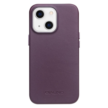 For iPhone 13 QIALINO Nappa Cowhide MagSafe Magnetic Protective Case(Purple Crystal) by QIALINO