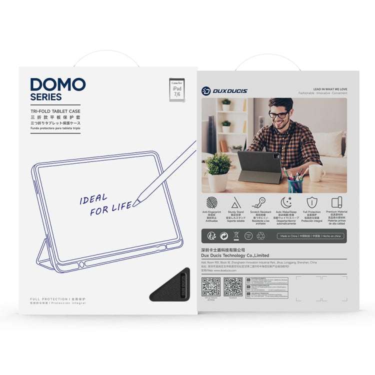 For iPad mini 7 / mini 6 DUX DUCIS Domo Series Horizontal Flip Magnetic TPU + PU Leather Tablet Case with Three-folding Holder & Pen Slot(Black) by DUX DUCIS