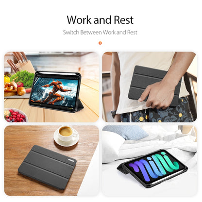 For iPad mini 7 / mini 6 DUX DUCIS Domo Series Horizontal Flip Magnetic TPU + PU Leather Tablet Case with Three-folding Holder & Pen Slot(Black) by DUX DUCIS