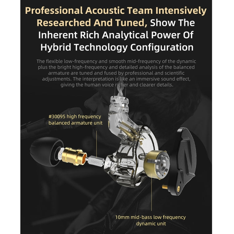 KZ ZSN Pro X Ring Iron Hybrid Drive Metal In-ear Wired Earphone, Mic Version(Gold) by KZ