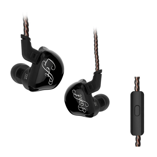 KZ ZSR 6-unit Ring Iron In-ear Wired Earphone, Mic Version(Black) by KZ