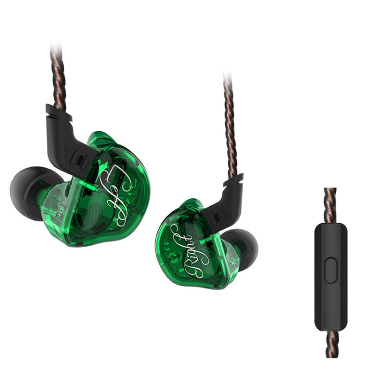 KZ ZSR 6-unit Ring Iron In-ear Wired Earphone, Mic Version(Green) by KZ