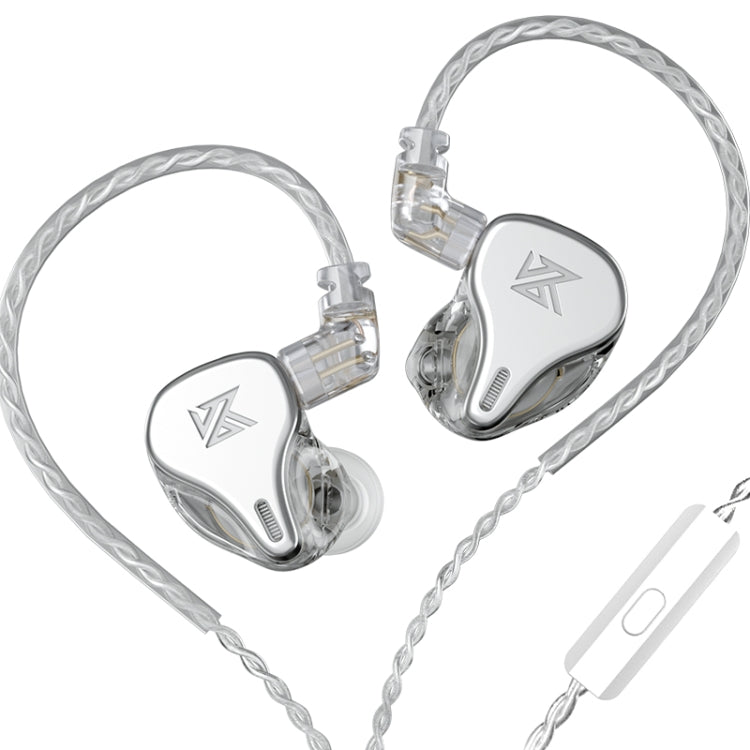 KZ DQ6 3-unit Dynamic HiFi In-Ear Wired Earphone With Mic(Silver) by KZ