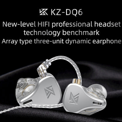 KZ DQ6 3-unit Dynamic HiFi In-Ear Wired Earphone With Mic(Grey) by KZ
