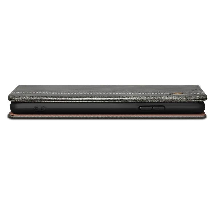 For iPhone 13 Simple Wax Crazy Horse Texture Horizontal Flip Leather Case with Card Slots & Wallet(Dark Green) by bashfashion