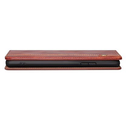 For iPhone 13 Simple Wax Crazy Horse Texture Horizontal Flip Leather Case with Card Slots & Wallet(Brown) by bashfashion