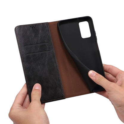 For iPhone 13 Simple Wax Crazy Horse Texture Horizontal Flip Leather Case with Card Slots & Wallet(Black) by bashfashion