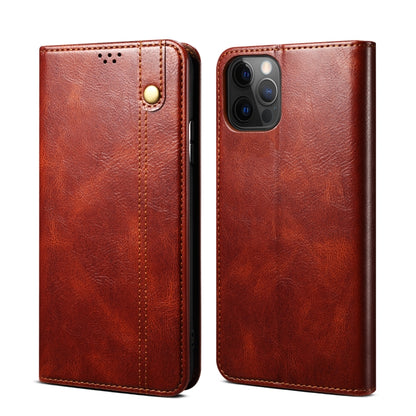 For iPhone 13 Pro Simple Wax Crazy Horse Texture Horizontal Flip Leather Case with Card Slots & Wallet (Brown) by bashfashion