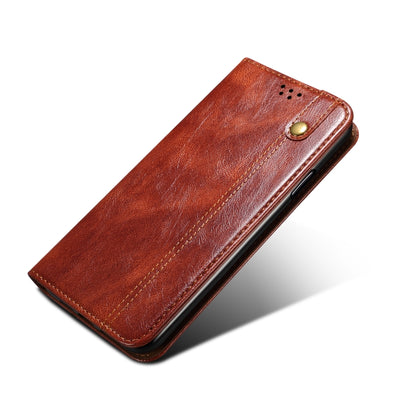 For iPhone 13 Pro Simple Wax Crazy Horse Texture Horizontal Flip Leather Case with Card Slots & Wallet (Brown) by bashfashion