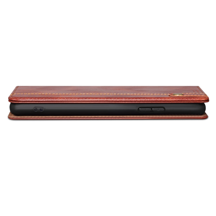 For iPhone 13 Pro Simple Wax Crazy Horse Texture Horizontal Flip Leather Case with Card Slots & Wallet (Brown) by bashfashion