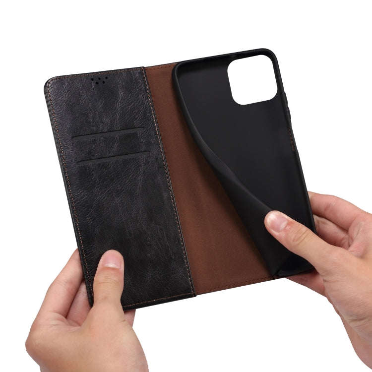 For iPhone 13 Pro Simple Wax Crazy Horse Texture Horizontal Flip Leather Case with Card Slots & Wallet (Black) by bashfashion