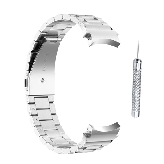 For Samsung Galaxy Watch4 / Watch4 Classic Three Strains Steel Watch Band(Silver) by bashfashion