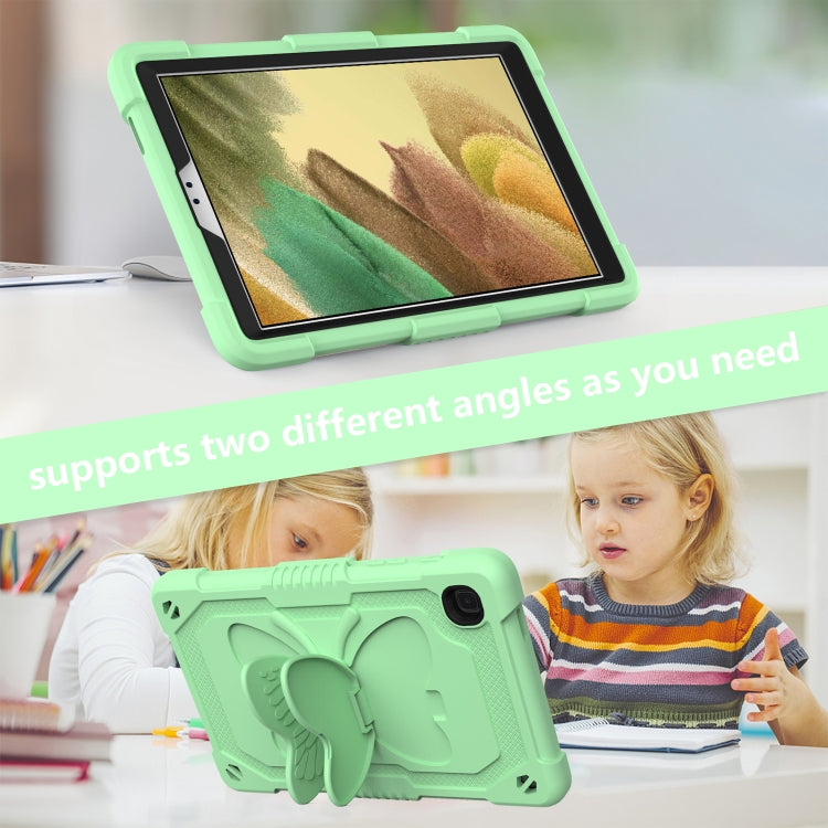 Pure Color PC + Silicone Anti-drop Protective Case with Butterfly Shape Holder & Pen Slot For Samsung Galaxy Tab A7 Lite 8.7 SM-T220 / SM-T225(Fresh Green) by bashfashion