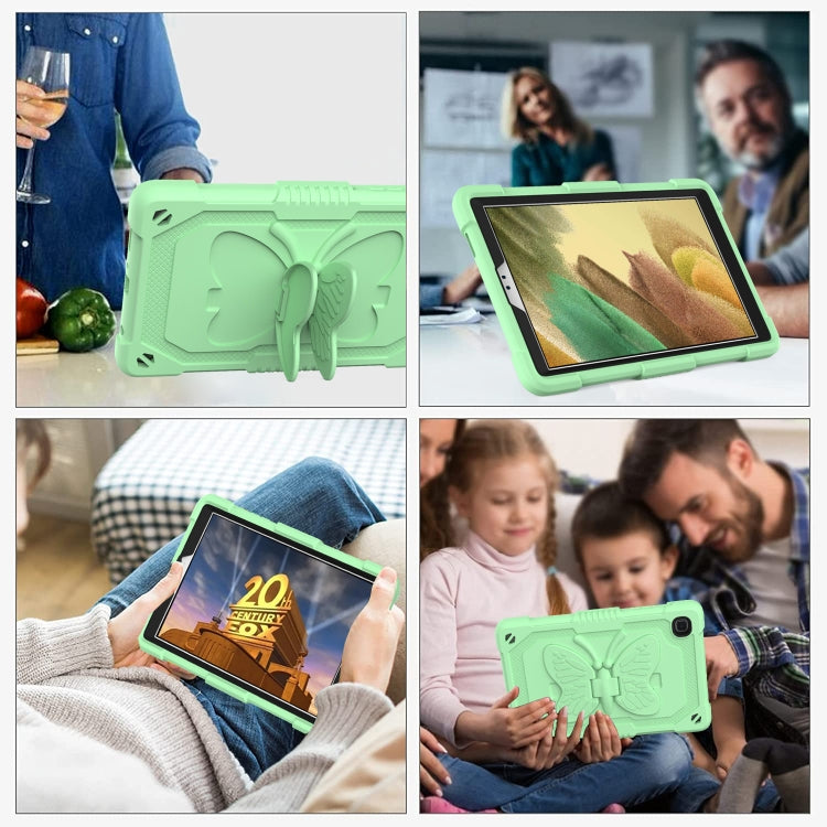 Pure Color PC + Silicone Anti-drop Protective Case with Butterfly Shape Holder & Pen Slot For Samsung Galaxy Tab A7 Lite 8.7 SM-T220 / SM-T225(Fresh Green) by bashfashion