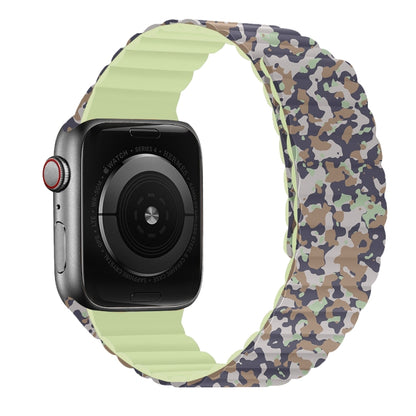 Magnetic Camouflage Silicone Strap Watch Band For Apple Watch Series 7 & 6 & SE & 5 & 4 40mm/3 & 2 & 1 38mm (Desert) by bashfashion