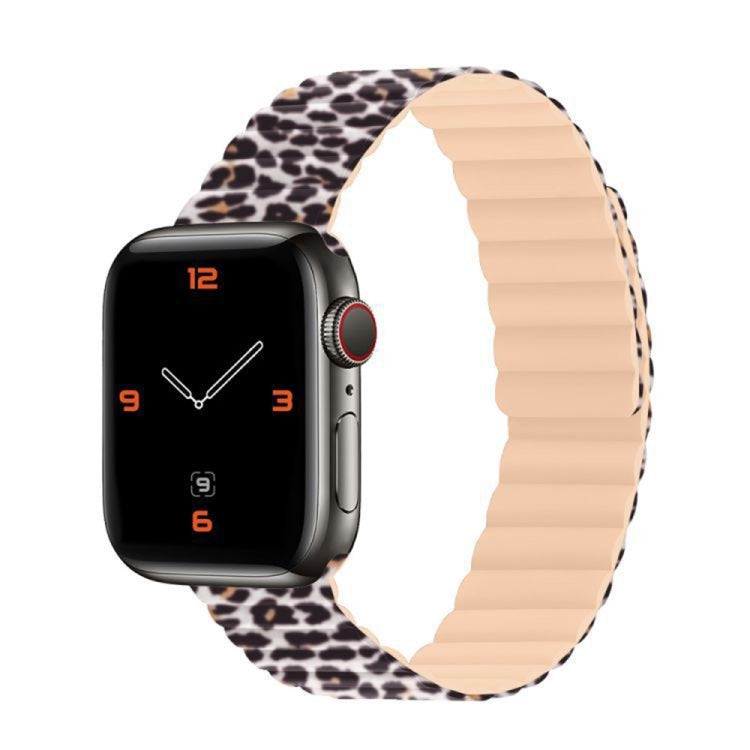 Magnetic Camouflage Silicone Strap Watch Band For Apple Watch Series 7 & 6 & SE & 5 & 4 44mm/3 & 2 & 1 42mm (Leopard) by bashfashion