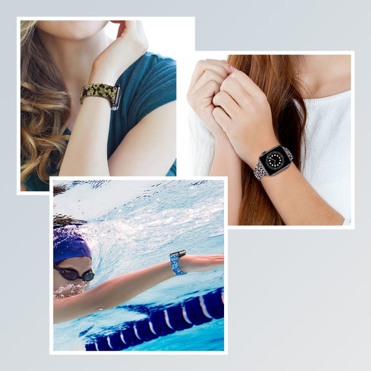 Magnetic Camouflage Silicone Strap Watch Band For Apple Watch Series 7 & 6 & SE & 5 & 4 44mm/3 & 2 & 1 42mm (Army) by bashfashion