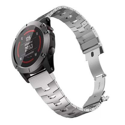 For Garmin Fenix 6 22mm Titanium Alloy Quick Release Watch Band(Silver) by bashfashion