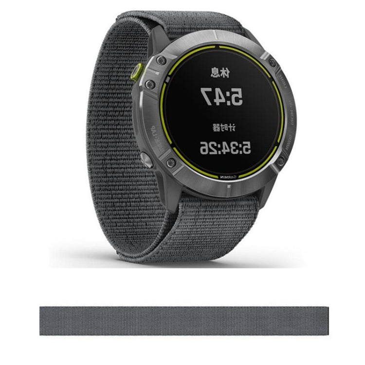 For Garmin Fenix 6 22mm Knitted Nylon Loop Watch Band(Grey) by bashfashion