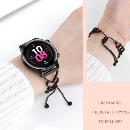 For Garmin Vivoactive 3 20mm Love Bracelet Metal Watch Band(Black) by bashfashion