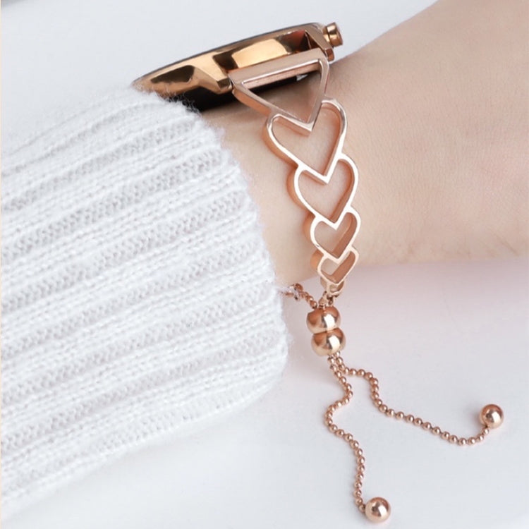 For Garmin Vivoactive 4 22mm Universal Love Bracelet Metal Watch Band(Rose Gold) by bashfashion