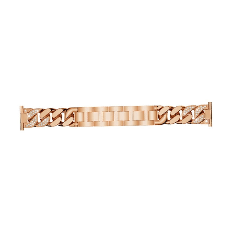 For Garmin Vivoactive 4 / Venu 2 22mm Row Diamonds Denim Chain Watch Band(Rose Gold) by bashfashion