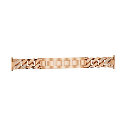 For Garmin Vivoactive 4 / Venu 2 22mm Row Diamonds Denim Chain Watch Band(Rose Gold) by bashfashion