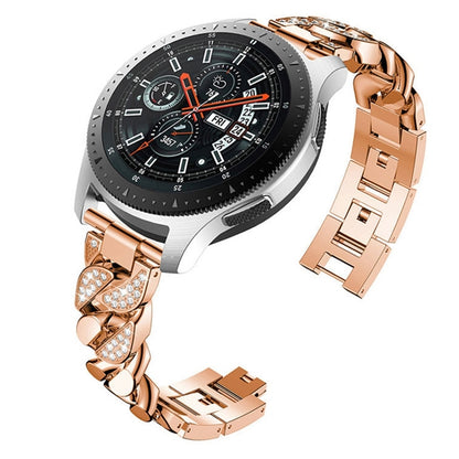 For Garmin Vivoactive 4 / Venu 2 22mm Row Diamonds Denim Chain Watch Band(Rose Gold) by bashfashion