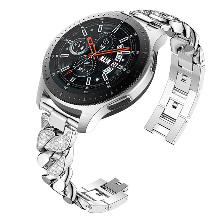 For Garmin Vivoactive 4 / Venu 2 22mm Row Diamonds Denim Chain Watch Band(Silver) by bashfashion