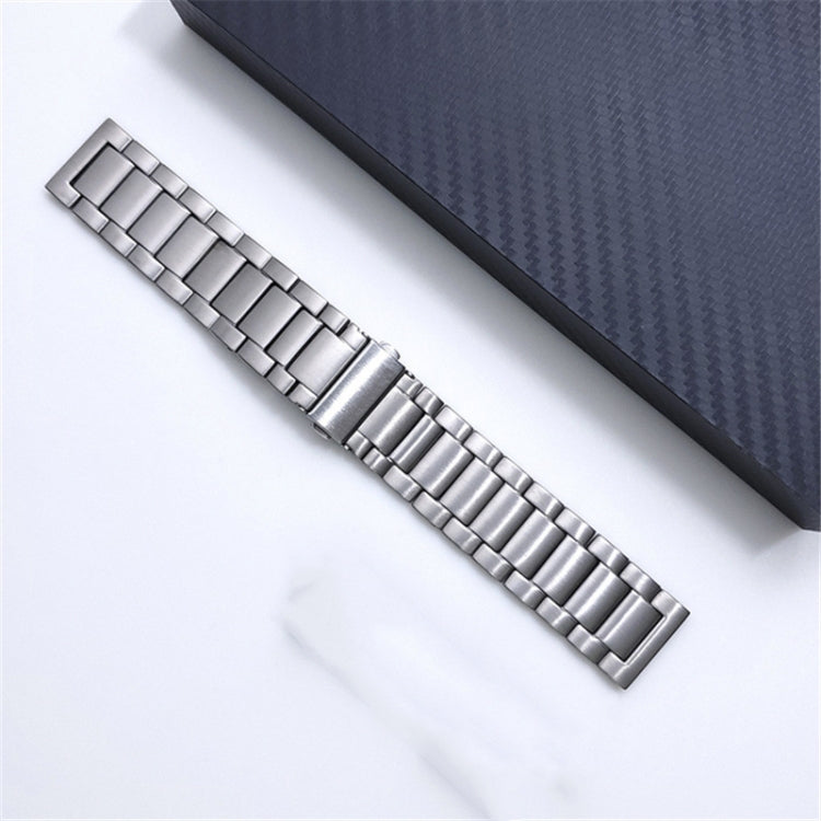 For Xiaomi Haylou RS3 / Suunto 9 Peak 22mm Universal Titanium Alloy Three Plants Flat Buckle Watch Band(Silver) by bashfashion