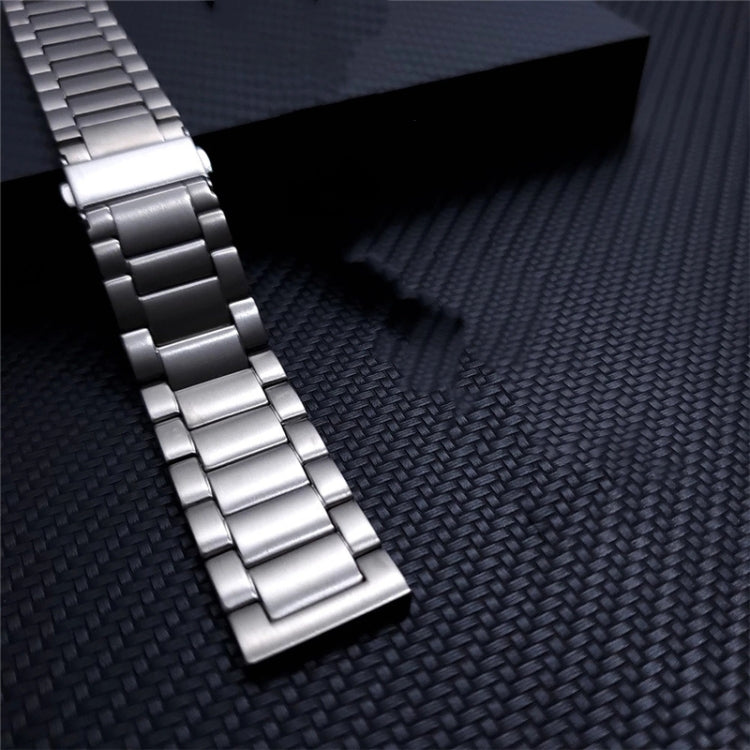 For Xiaomi Haylou RS3 / Suunto 9 Peak 22mm Universal Titanium Alloy Three Plants Flat Buckle Watch Band(Silver) by bashfashion