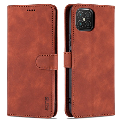 For Huawei nova 8 SE AZNS Skin Feel Calf Texture Horizontal Flip Leather Case with Card Slots & Holder & Wallet(Brown) by AZNS