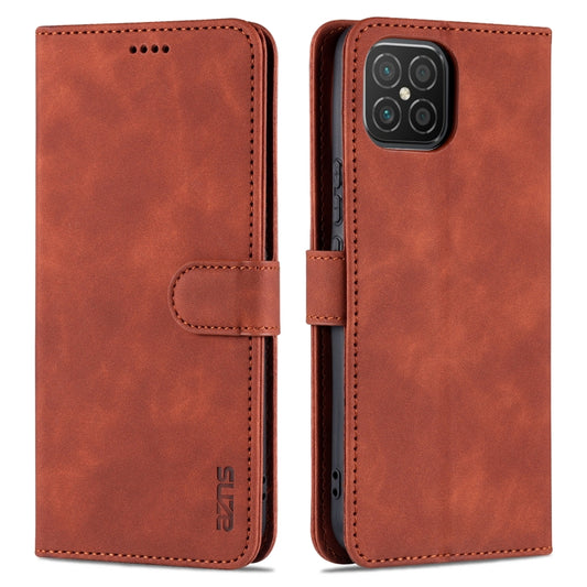 For Huawei nova 8 SE AZNS Skin Feel Calf Texture Horizontal Flip Leather Case with Card Slots & Holder & Wallet(Brown) by AZNS