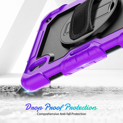 For iPad mini 2024 / mini 6 Shockproof Silicone + PC Protective Tablet Case with Holder & Shoulder Strap & Pen Slot(Black + Purple) by bashfashion