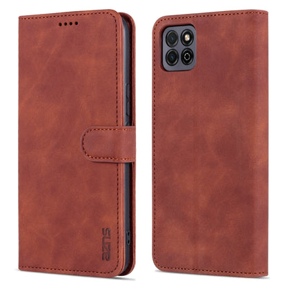 For Honor Play 20 AZNS Skin Feel Calf Texture Horizontal Flip Leather Case with Card Slots & Holder & Wallet(Brown) by AZNS