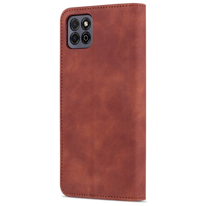 For Honor Play 20 AZNS Skin Feel Calf Texture Horizontal Flip Leather Case with Card Slots & Holder & Wallet(Brown) by AZNS