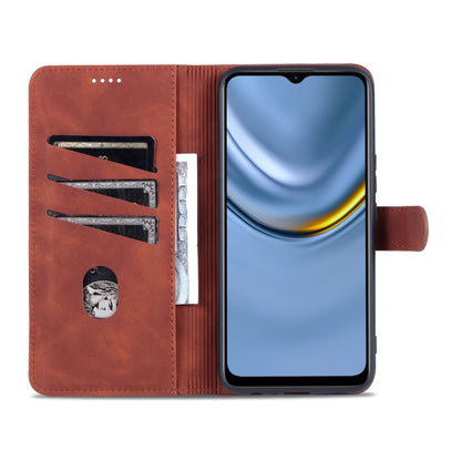 For Honor Play 20 AZNS Skin Feel Calf Texture Horizontal Flip Leather Case with Card Slots & Holder & Wallet(Brown) by AZNS
