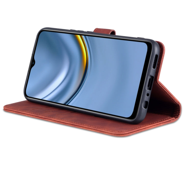 For Honor Play 20 AZNS Skin Feel Calf Texture Horizontal Flip Leather Case with Card Slots & Holder & Wallet(Brown) by AZNS