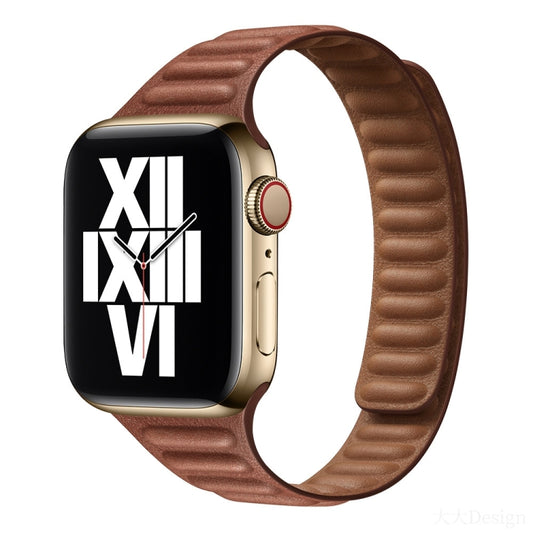 Slimming Loop Magnetic Watch Band For Apple Watch Series 9&8&7 41mm / SE 3&SE 2&6&SE&5&4 40mm / 3&2&1 38mm(Saddle Brown) by bashfashion