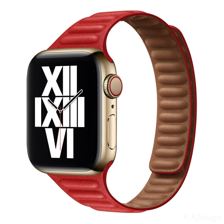 Slimming Loop Magnetic Watch Band For Apple Watch Series 9&8&7 41mm / SE 3&SE 2&6&SE&5&4 40mm / 3&2&1 38mm(Red) by bashfashion