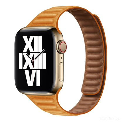 Slimming Loop Magnetic Watch Band For Apple Watch Ultra 49mm&Watch Ultra 2 49mm / Series 9&8&7 45mm / SE 3&SE 2&6&SE&5&4 44mm / 3&2&1 42mm(Hanabishi Grass Color) by bashfashion