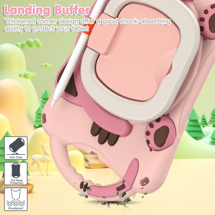 Cute Cat King Kids Shockproof Silicone Tablet Case with Holder & Shoulder Strap & Handle For iPad mini 2019 / 4 / 3 / 2 / 1(Pink) by bashfashion