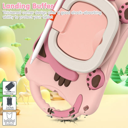 Cute Cat King Kids Shockproof Silicone Tablet Case with Holder & Shoulder Strap & Handle For iPad mini 2019 / 4 / 3 / 2 / 1(Pink) by bashfashion