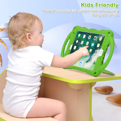 Cute Cat King Kids Shockproof Silicone Tablet Case with Holder & Shoulder Strap & Handle For iPad mini 2019 / 4 / 3 / 2 / 1(Green) by bashfashion