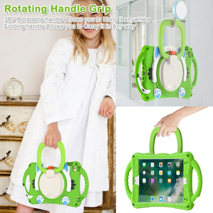 Cute Cat King Kids Shockproof Silicone Tablet Case with Holder & Shoulder Strap & Handle For iPad mini 2019 / 4 / 3 / 2 / 1(Green) by bashfashion