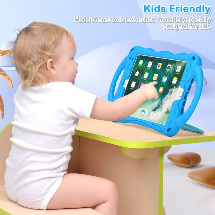 Cute Cat King Kids Shockproof Silicone Tablet Case with Holder & Shoulder Strap & Handle For iPad mini 2019 / 4 / 3 / 2 / 1(Light Blue) by bashfashion