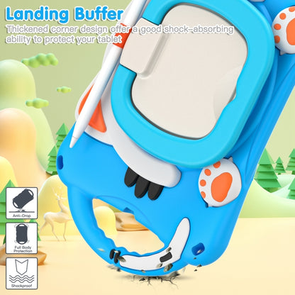 Cute Cat King Kids Shockproof Silicone Tablet Case with Holder & Shoulder Strap & Handle For iPad mini 2019 / 4 / 3 / 2 / 1(Light Blue) by bashfashion