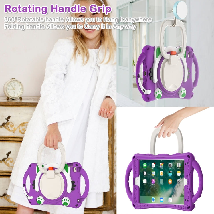 Cute Cat King Kids Shockproof Silicone Tablet Case with Holder & Shoulder Strap & Handle For iPad mini 2019 / 4 / 3 / 2 / 1(Purple) by bashfashion