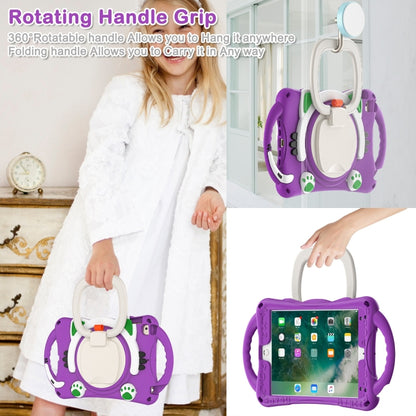 Cute Cat King Kids Shockproof Silicone Tablet Case with Holder & Shoulder Strap & Handle For iPad mini 2019 / 4 / 3 / 2 / 1(Purple) by bashfashion