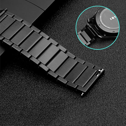 18mm For Samsung Smart Watch One-bead Steel Butterfly Buckle Watch Band(Black) by bashfashion
